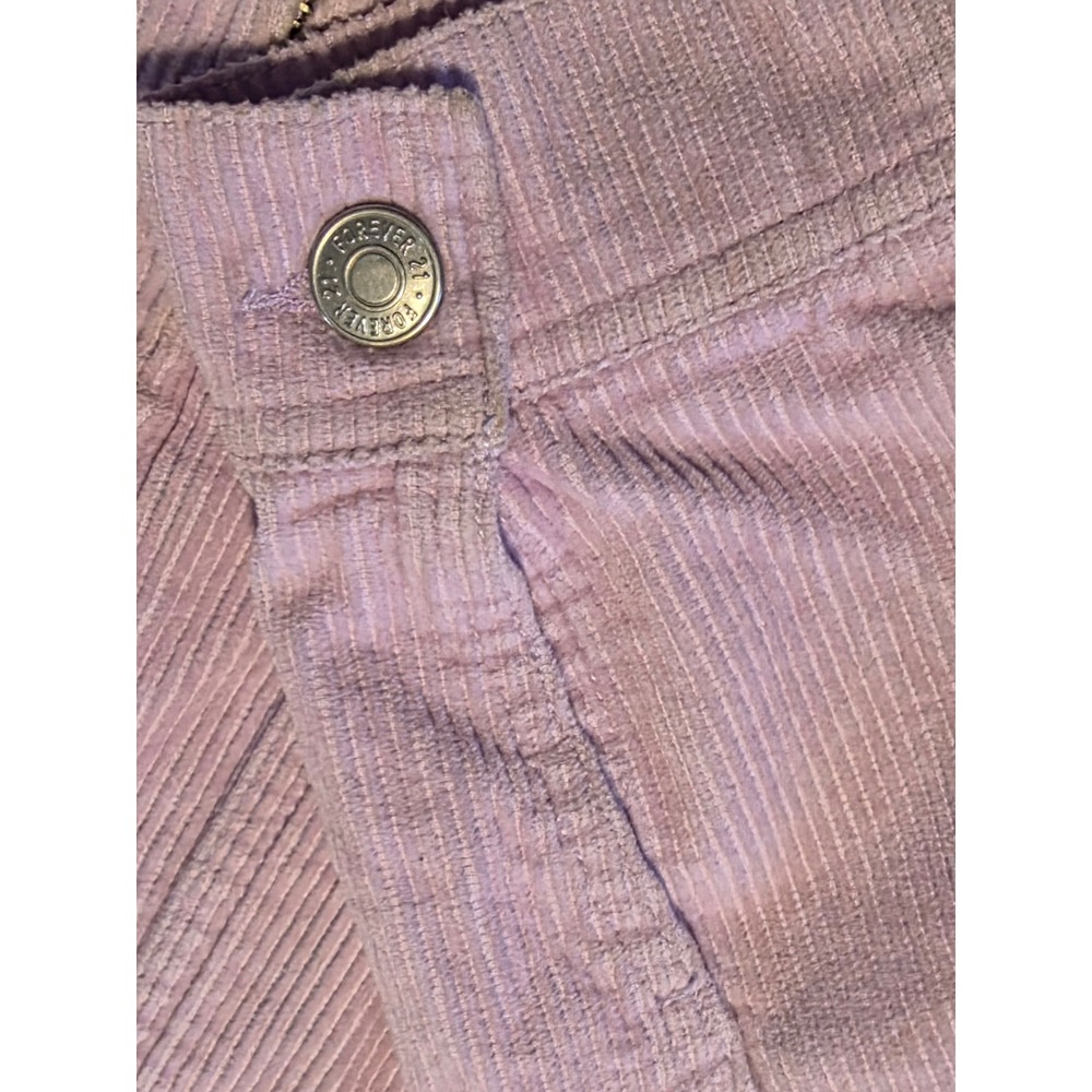 Forever 21 Corduroy Jacket Women Medium Purple Excellent Cropped Zip - Picture 8 of 10